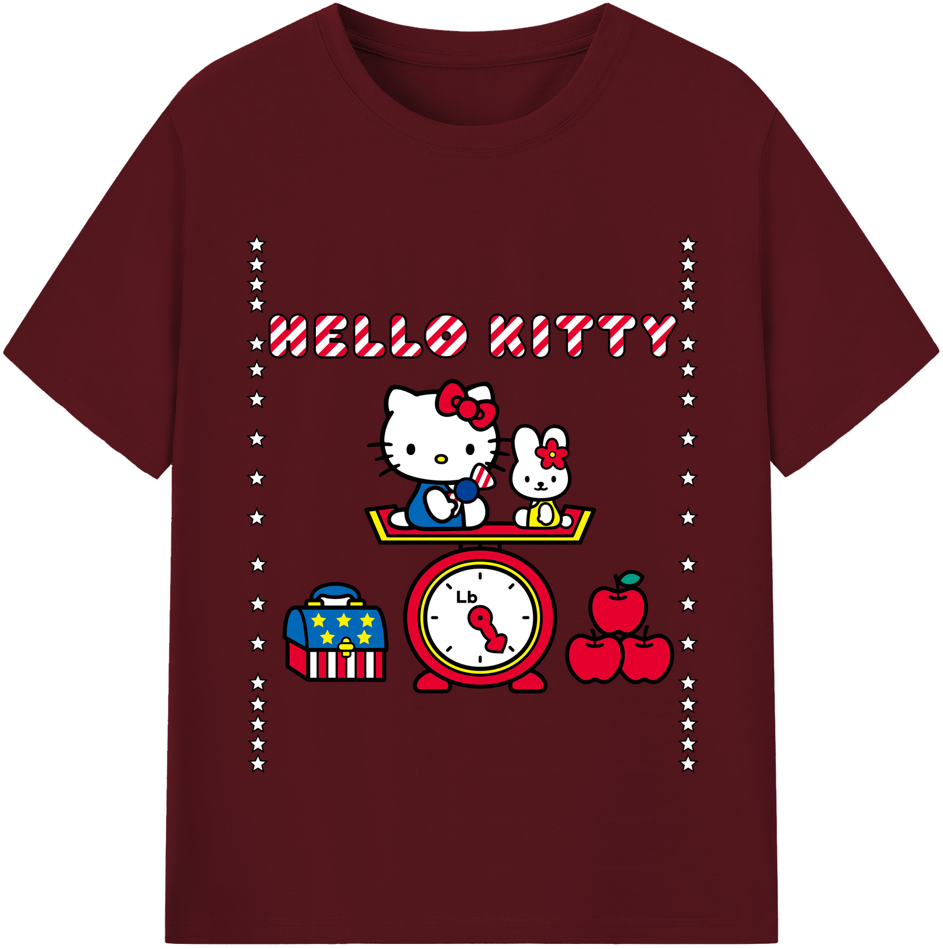 （画像用） Hello Kitty ハローキティ 綿100％半袖Tシャツ（フロントプリント）